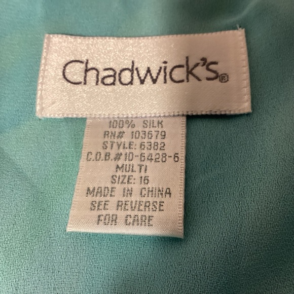 Chadwicks Silk Ruffled mock wrap blouse size 16 - Picture 8 of 8